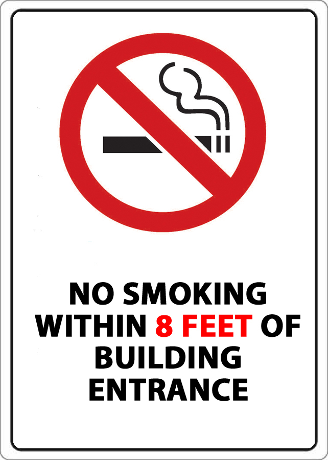ZING No Smoking Sign, 8 Feet, 14Hx10W, Recycled Plastic