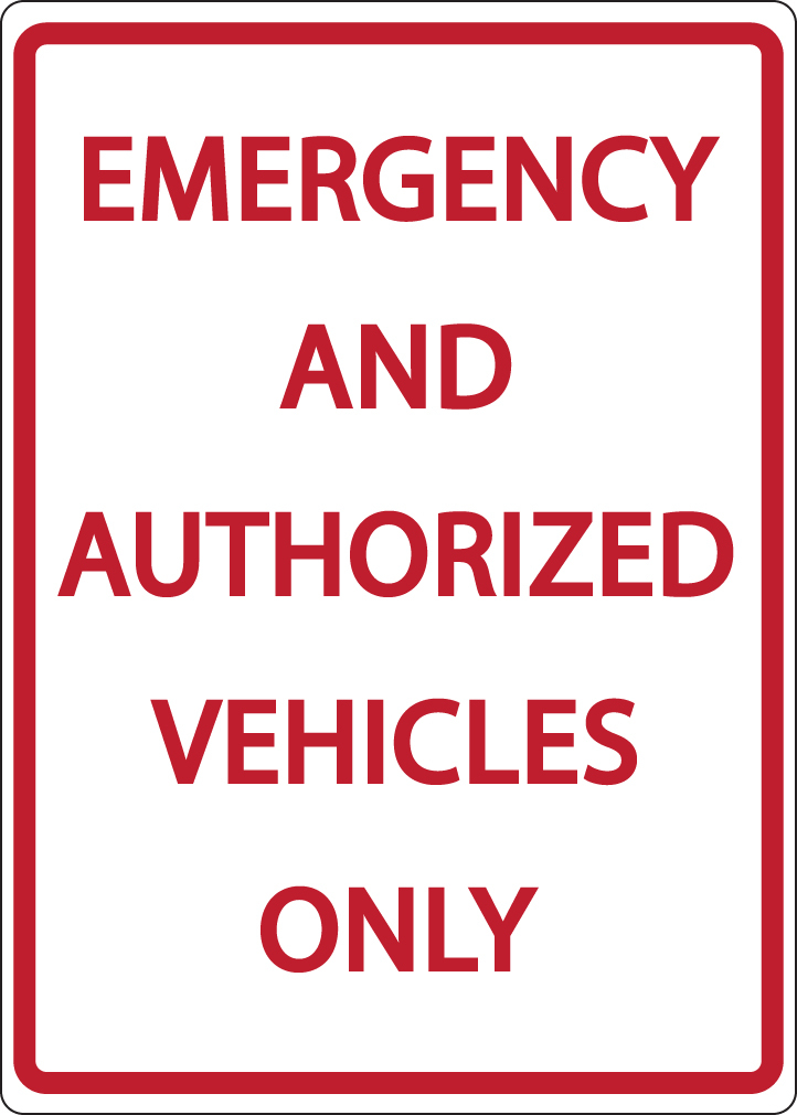 ZING Eco Parking Sign, EMERGENCY AND AUTHORIZED VEHICLES ONLY, 18Hx12W, Engineer Grade Prismatic, Recycled Aluminum