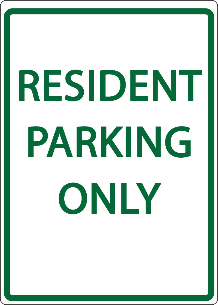 ZING Eco Parking Sign, RESIDENT PARKING ONLY, 18Hx12W, Engineer Grade Prismatic, Recycled Aluminum