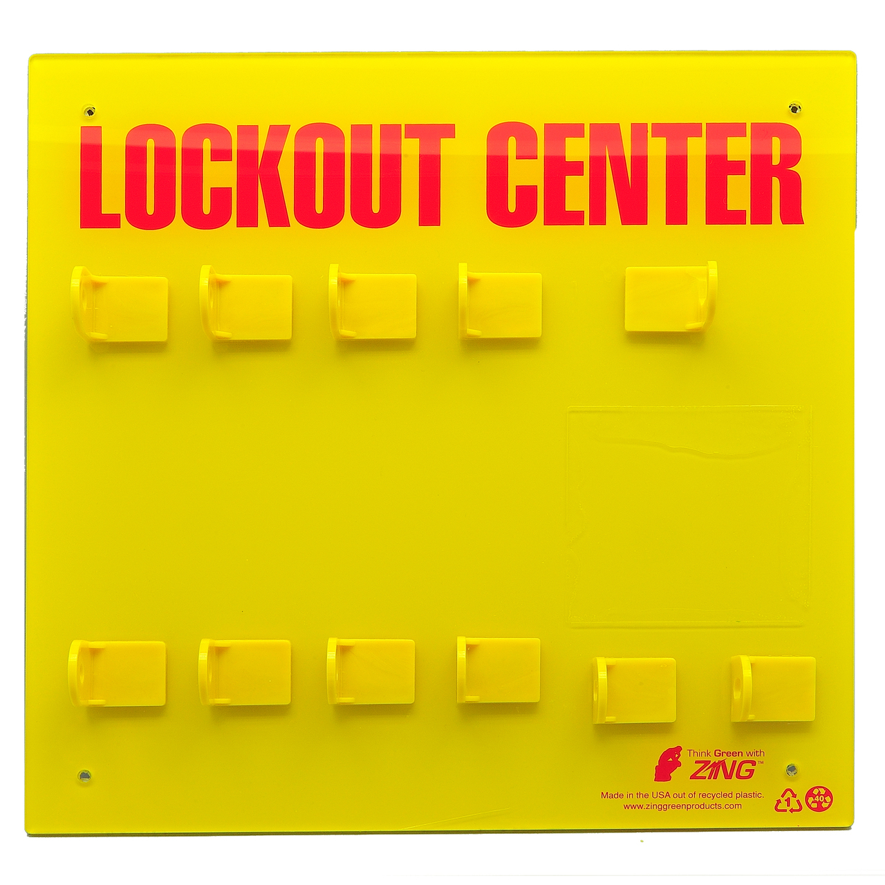 ZING RecycLockout Lockout Station, 8 Padlock, Unstocked