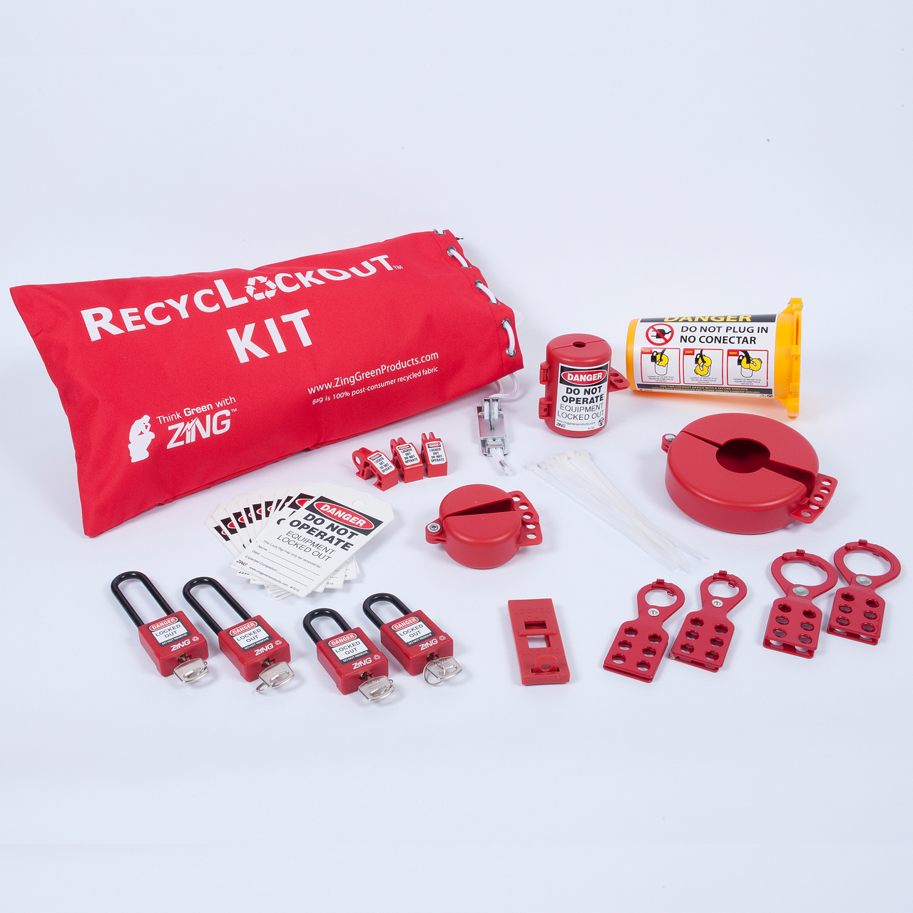 ZING RecycLockout Lockout Bag Kit, 35 Components