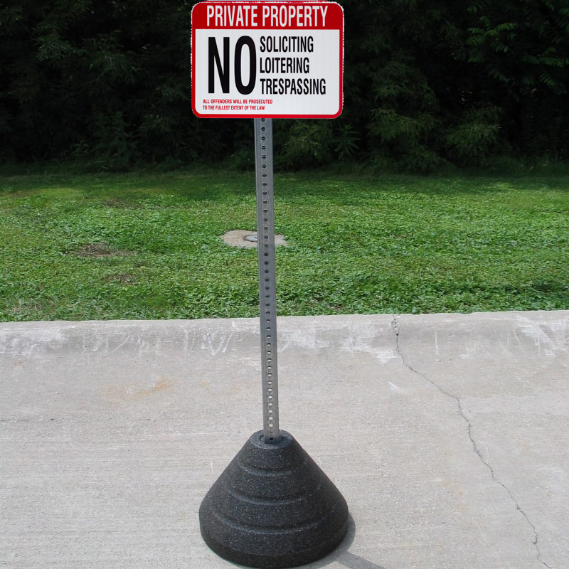 ZING Eco Parking Sign w/Mounting Post and Base, Private Property, 12Hx18W, Engineer Grade Prismatic, Recycled Aluminum