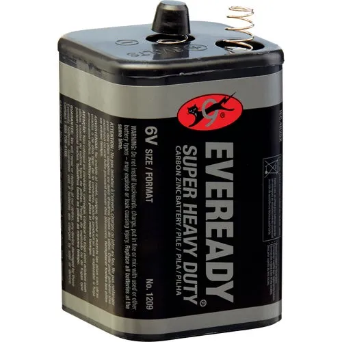 1209 Eveready 6V Spring Terminal Zinc Lantern Battery